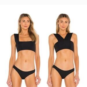 L*Space Parker Convertible Bikini Top in Black Size Small NWT